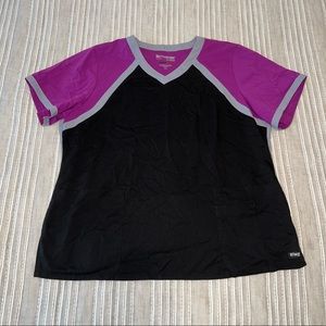 Grey’s Anatomy Stretch 3 Pocket Color Block V-Neck Scrub Top